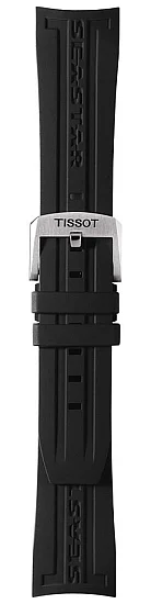 Paski i części Pasek Gumowy Tissot Czarny 23mm Seastar Automatic Chrono 2011-2016 T603031453