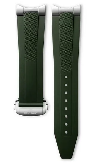 Paski i części Pasek Gumowy Longines Zielony 22mm Conquest Chrono 42mm z Zapięciem L600170865