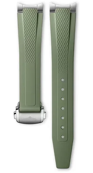 Paski i części Pasek Gumowy Longines Zielony 17mm Conquest Lady 34mm z Zapięciem Motylkowym L600171345