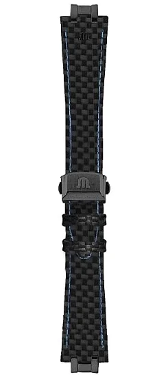 Paski i części Pasek Maurice Lacroix Aikon Skórzany Czarny Carbon AI1018 ML740-005094