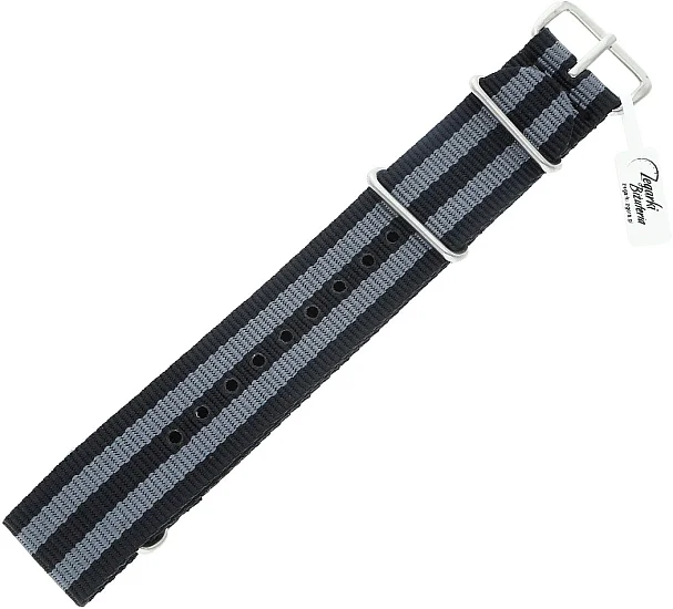 Paski i części Pasek NATO Czarno-Szary 22mm PASEK-NATO-CZ-S-22