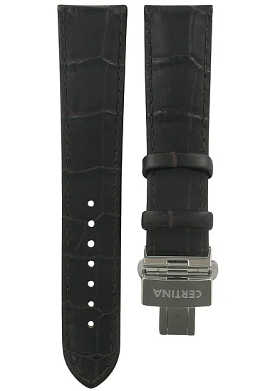 Paski i części Pasek Skórzany Certina Brązowy 21mm DS-8 z Zapięciem Motylkowym C600015780