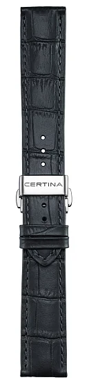Paski i części Pasek Skórzany Certina Antracytowy 20mm z Zapięciem Motylkowym DS-1 C600023871
