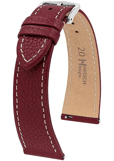 Paski i części Pasek Skórzany Hirsch Bologna L Burgundowy 01802060