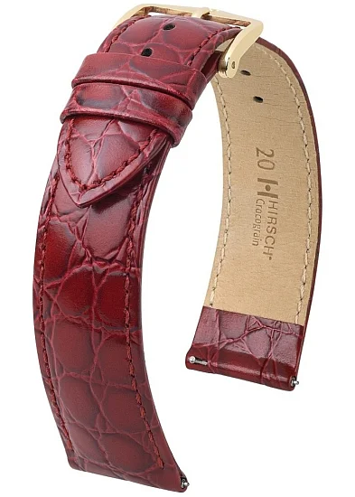 Paski i części Pasek Skórzany Hirsch Crocograin M Burgundowy 12302860
