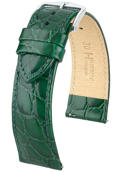 Paski i części Pasek Skórzany Hirsch Crocograin M Zielony 12302840