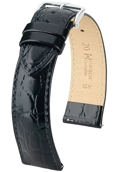Paski i części Pasek Skórzany Hirsch Crocograin L Czarny 12322850