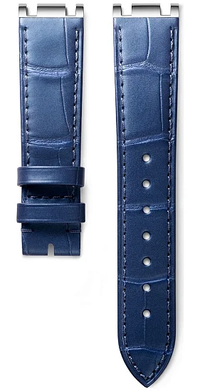 Paski i części Pasek Skórzany Longines Aligator Granatowy 18mm PrimaLuna L682172958