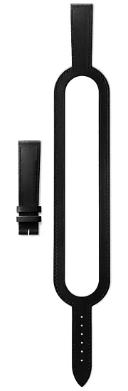 Paski i części Pasek Skórzany Longines Czarny 16mm Mini DolceVita L682171599
