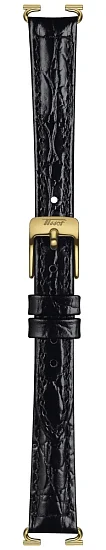 Paski i części Pasek Skórzany Tissot Czarny 12mm Porto T600046130