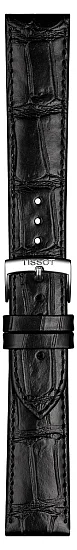 Paski i części Pasek Skórzany Tissot Aligator Czarny 20mm Carson T600043012