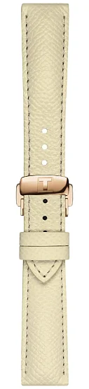 Paski i części Pasek Skórzany Tissot Beżowy 18mm Chemin des Tourelles z Zapięciem Motylkowym T600048674