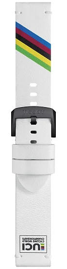 Paski i części Pasek Skórzany Tissot Biały 22mm T-Race Cycling T600049197
