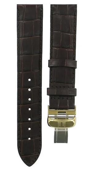 Paski i części Pasek Skórzany Tissot Brązowy 19mm Le Locle z Zapięciem Motylkowym T600013404