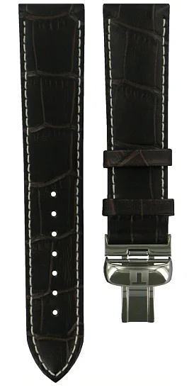 Paski i części Pasek Skórzany Tissot Brązowy 20mm Tradition Chrono z Zapięciem Motylkowym T600031125