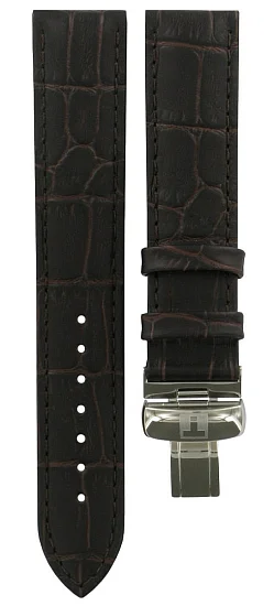 Paski i części Pasek Skórzany Tissot Brązowy 19mm z Zapięciem Motylkowym PRC 200 T600032780