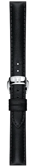Paski i części Pasek Skórzany Tissot Czarny 15mm T-My Lady z Zapięciem Motylkowym T600046045