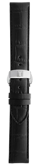 Paski i części Pasek Skórzany Tissot Czarny 19mm Le Locle z Zapięciem Motylkowym T600013405