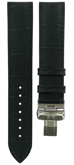 Paski i części Pasek Skórzany Tissot Czarny 19mm PRC 200 z Zapięciem Motylkowym T600032779