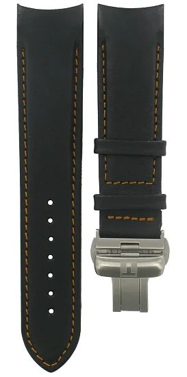 Paski i części Pasek Skórzany Tissot Czarny 22mm Couturier z Zapięciem Motylkowym T600041199