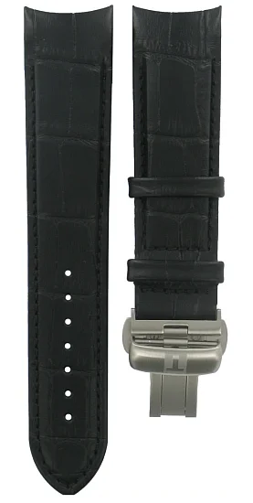Paski i części Pasek Skórzany Tissot Czarny 22mm Couturier z Zapięciem Motylkowym T600041201