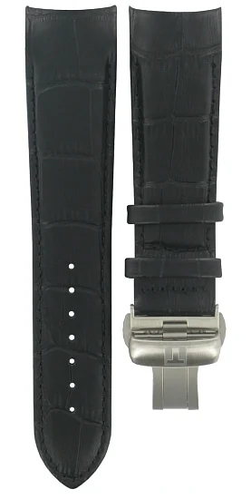 Paski i części Pasek Skórzany Tissot Czarny XS 23mm Couturier z Zapięciem Motylkowym T600028581