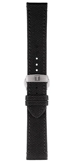 Paski i części Pasek Materiałowy Tissot Czarny 21mm z Zapięciem Motylkowym Seastar T852043157