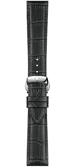 Paski i części Pasek Skórzany Tissot Szary 21mm z Zapięciem Motylkowym Gentleman T852045750