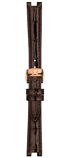 Paski i części Pasek Skórzany Tissot Brązowy 14mm z Zapięciem Motylkowym Bellissima T600047127