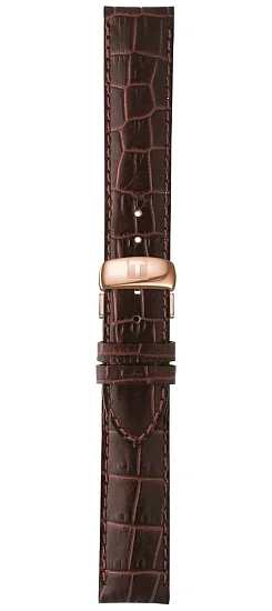 Paski i części Pasek Skórzany Tissot Brązowy 19mm z Zapięciem Motylkowym Le Locle T600044301