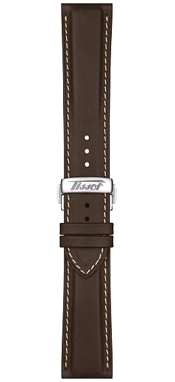 Paski i części Pasek Skórzany Tissot Brązowy 22mm z Zapięciem Motylkowym Telemeter 1938 T600048180