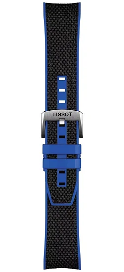 Paski i części Pasek Materiałowy Tissot Czarny 22mm Seastar 1000 Quartz Chrono T604048424
