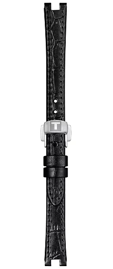 Paski i części Pasek Skórzany Tissot Czarny z Zapięciem Motylkowym Bellissima T600045241