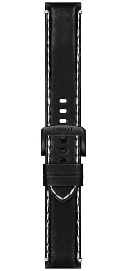 Paski i części Pasek Skórzany Tissot Czarny 22mm Chrono XL T600047173