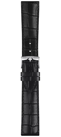 Paski i części Pasek Skórzany Tissot Czarny 22mm Chrono XL T600041653