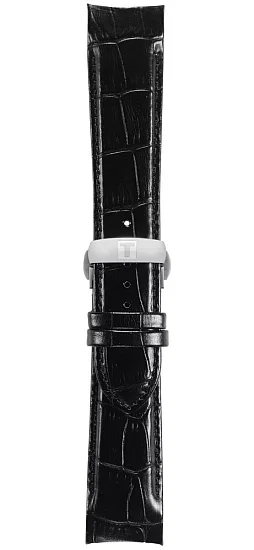 Paski i części Pasek Skórzany Tissot Czarny 23mm z Zapięciem Motylkowym Couturier T600041083