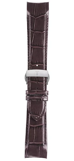 Paski i części Pasek Skórzany Tissot Czarny 23mm z Zapięciem Motylkowym Couturier T600041084