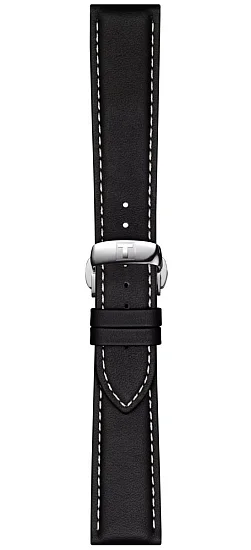 Paski i części Pasek Skórzany Tissot Czarny 21mm z Zapięciem Motylkowym Gentelman T600044599