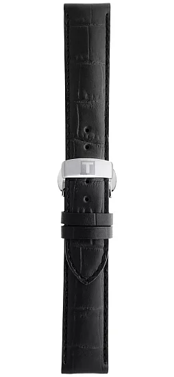 Paski i części Pasek Skórzany Tissot Czarny 19mm z Zapięciem Motylkowym Le Locle T600013405