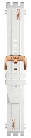 Paski i części Pasek Gumowy Tissot Biały 22mm T-Race Quartz Chrono T603044281