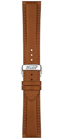 Paski i części Pasek Skórzany Tissot Jasnobrązowy 22mm z Zapięciem Motylkowym Telemeter 1938 T600048179