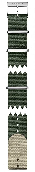 Paski i części Pasek Materiałowy Tissot NATO Khaki 19mm Everytime Lady T604039644