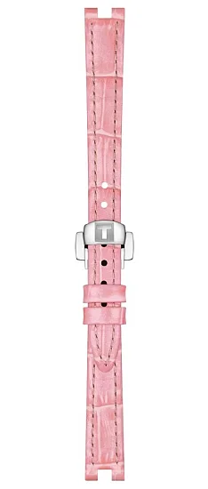 Paski i części Pasek Skórzany Tissot Różowy 12mm z Zapięciem Motylkowym Bellissima T600047804