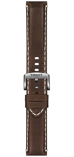 Paski i części Pasek Skórzany Tissot Ciemnobrązowy 22mm Supersport T600044980