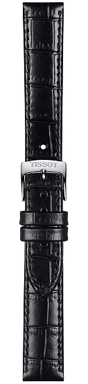 Paski i części Pasek Skórzany Tissot Czarny 15mm Carson T852043622
