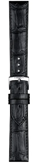 Paski i części Pasek Skórzany Tissot Czarny 20mm Carson T852043012