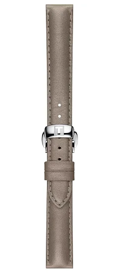Paski i części Pasek Skórzany Tissot Szary 15mm z Zapięciem Motylkowym T-My Lady T600046071
