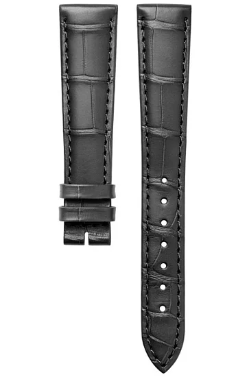 Paski i części Pasek Skórzany Longines Aligator Antracytowy XL 17mm Dolcevita Lady L682167282