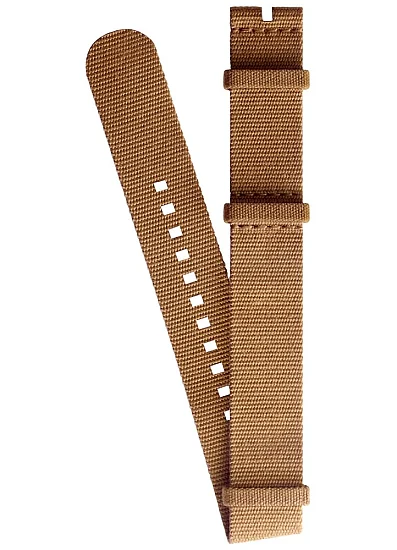 Paski i części Pasek Materiałowy Longines NATO Jasnobrązowy 21mm Spirit Zulu Time 39 L682169709