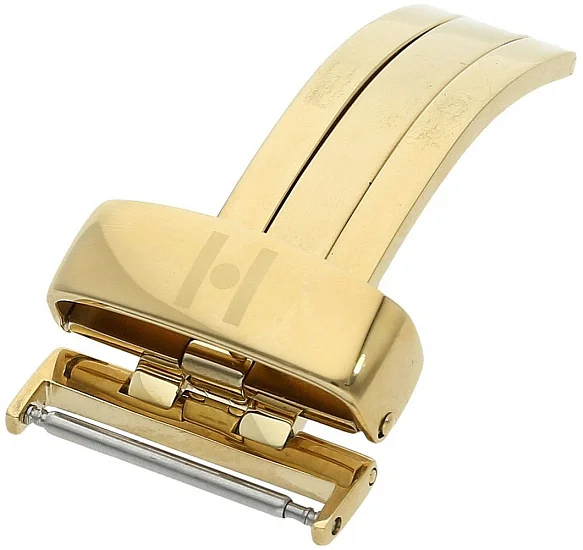 Paski i części Zapięcie Motylkowe Hirsch Żółte Złoto 18mm BC1009-1-18